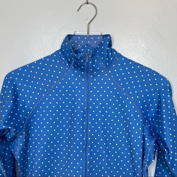 Nike Pro Dry Fit Blue/White Running Jacket 1/2 Zip Polka Dot Pullover Size M - Picture 5 of 15